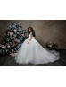 Beaded Ivory Lace Tulle Keyhole Back Long Flower Girl Dress